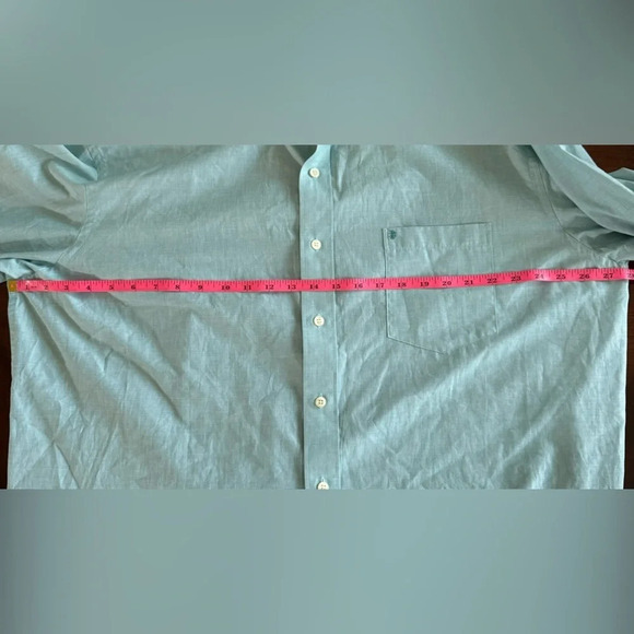 Izod Men's Green/Blue Long Sleeve Pocket Collared Button Down Shirt Size XL - Picture 6 of 11